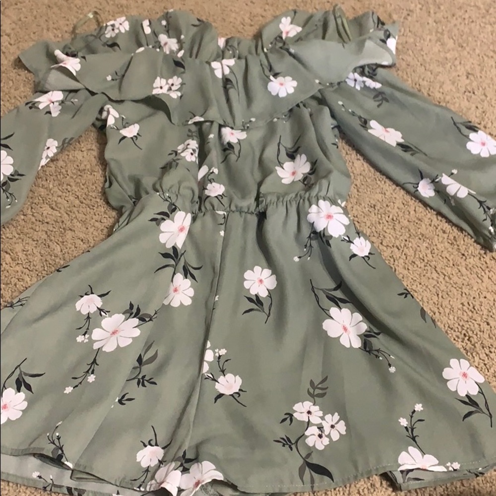 Off the shoulder romper (has straps as well)